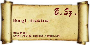 Bergl Szabina névjegykártya